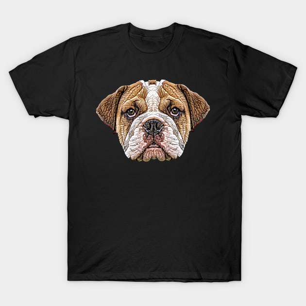 English Bulldog Face T-Shirt by DoggyStyles